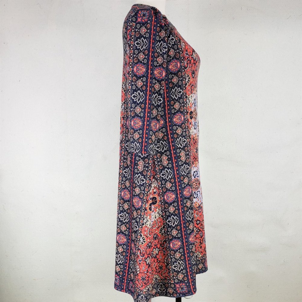 Nurture Soft Stretchy Poly Knit Print Dress M - Picture 6 of 10